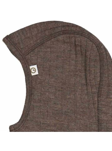 müsli Sturmhaube aus Merinowolle in Walnutmelange