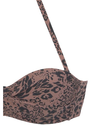 LASCANA Bügel-Bandeau-Bikini-Top in braun-schwarz