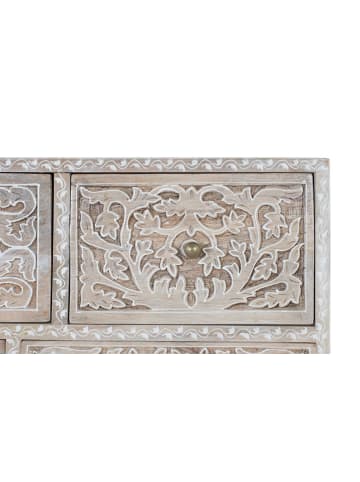 Giner y Colomer Handgeschnitzte Kommode aus Mangoholz mit zehn Schubladen in White