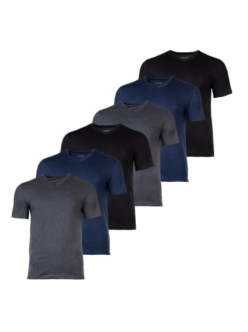 BOSS T-Shirt 6er Pack in Blau/Grau/Schwarz