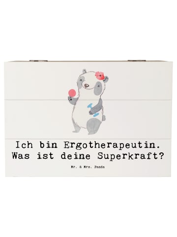 Mr. & Mrs. Panda Aufbewahrungsbox Super Ergotherapeutin mit Spruch in Weiß