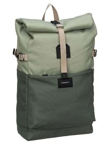 SANDQVIST Rucksack / Backpack Ilon Rolltop Backpack in Multi Dew Green/Night Grey