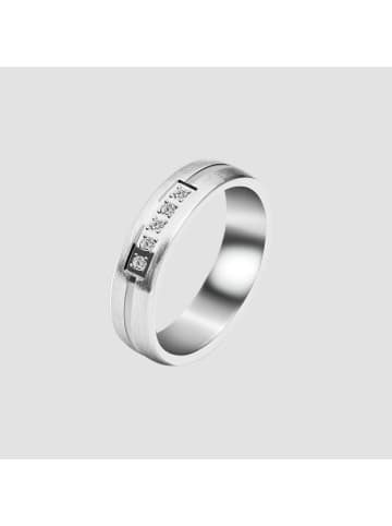 Adeliás Damen Ring aus Edelstahl mit Strass Steinchen in silber