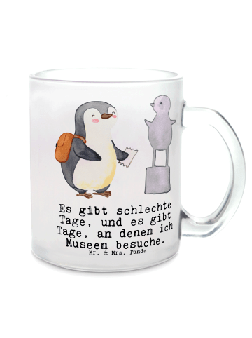 Mr. & Mrs. Panda Haferl Pinguin Museum besuchen mit Spruch in Transparent