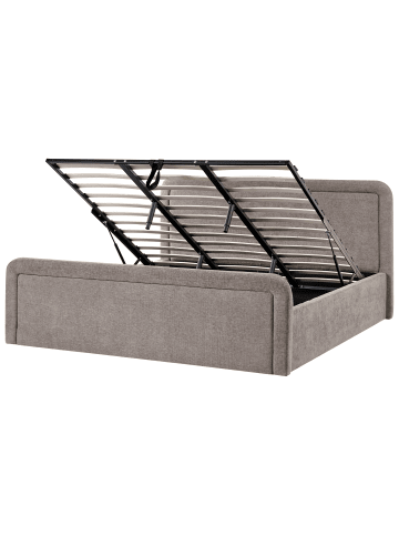 Beliani Doppelbett VIVIERS in Beige/Schwarz - (W) 201 x (H) 105 x (L) 219 cm