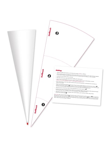 DIY-Set Schnittmuster mit Schultüten-Rohling groß 70 cm in Weiß