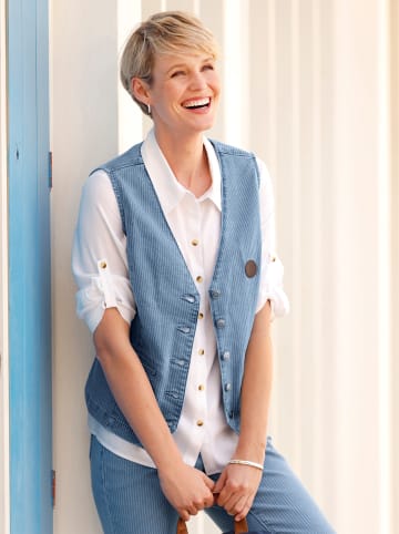 Sieh an! Jeans-Weste in blue-bleached-gestreift