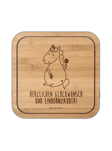 Mr. & Mrs. Panda Korkuntersetzer Einhorn Baby mit Spruch in Transparent