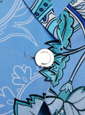 creation L Seiden-Blazer in himmelblau-eisblau-bedruckt