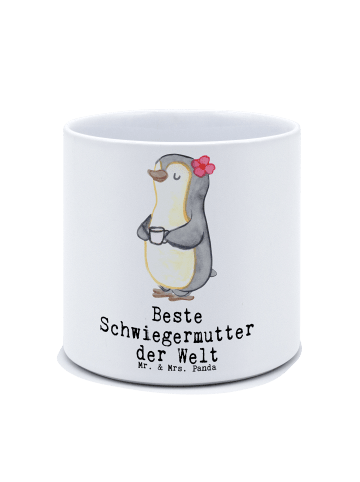 Mr. & Mrs. Panda Übertopf Pinguin Beste Schwiegermutter der Welt... in Weiß