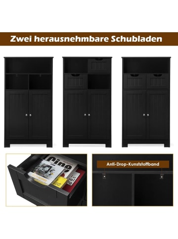 COSTWAY Badezimmerschrank in Schwarz