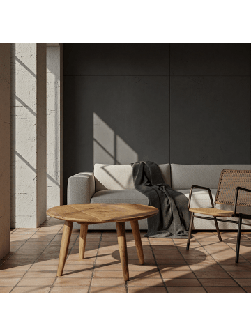 KADIMA DESIGN Couchtisch | Akazie, ø75x40cm, Massivholz, Rund