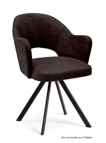 58 aufm Kessel ARMLEHNSTUHL (8er-Set) Debor 59x87x61 Schwarz/Espresso