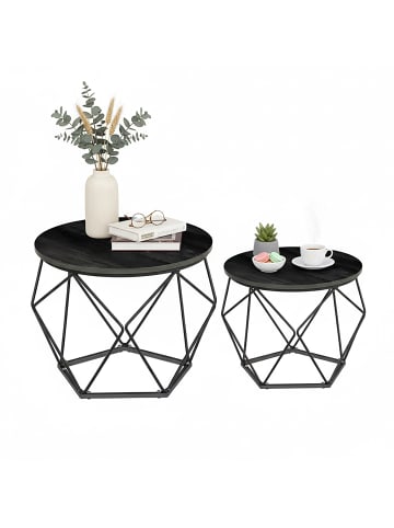 relaxdays 2-tlg. Couchtisch-Set in Schwarz