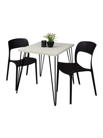 58 aufm Kessel BARTISCH Eirena 70x70x75 schwarz matt/weiß matt lack