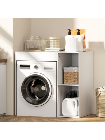 HOMCOM Waschmaschinenschrank-90L x 60B x 90,5H cm-Weiß