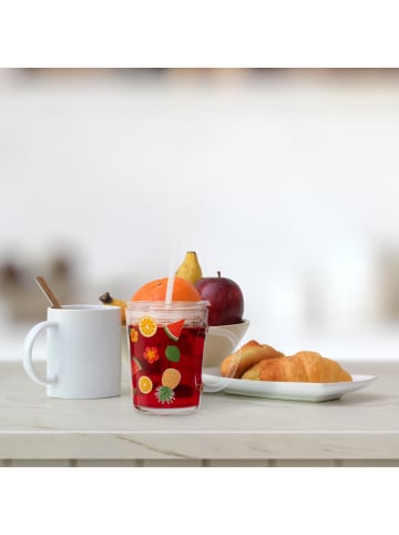 relaxdays 2 x Kinderglas "Früchte" in Transparent