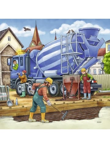 Ravensburger Kinderpuzzle 3x49 Teile - Große Baufahrzeuge | 3 x 49-teiliges Puzzle