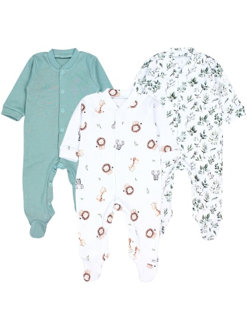 TupTam Baby Jungen Schlafstrampler mit Fuß 3er Pack in weiß Modell 2