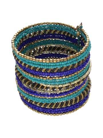 IZIA Damen Perlenmanschette in Blau Mehrfarbig