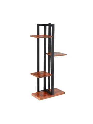 relaxdays Blumenregal in Dunkelbraun - (B)42,5 x (H)93 x (T)22,5 cm