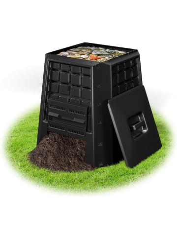 COSTWAY Garten Komposter 380 L in Schwarz