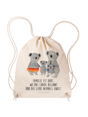 Mr. & Mrs. Panda gym tasche Koala Familie mit Spruch in Creme