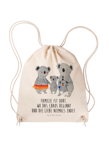 Mr. & Mrs. Panda Sportbeutel Koala Familie mit Spruch in Creme