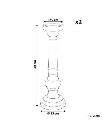 Beliani 2er-Set Kerzenständer IMARTI in Gold/Bunt