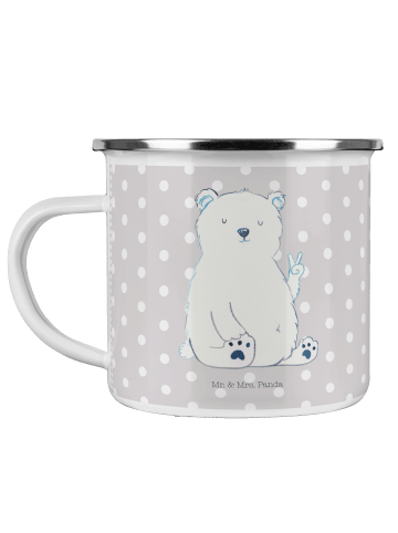 Mr. & Mrs. Panda Kaffeebecher Eisbär Faul ohne Spruch in Grau Pastell
