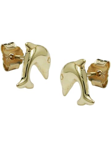 Gallay Ohrstecker Ohrring 8x7mm springender Delfin glänzend 9Kt GOLD in gold