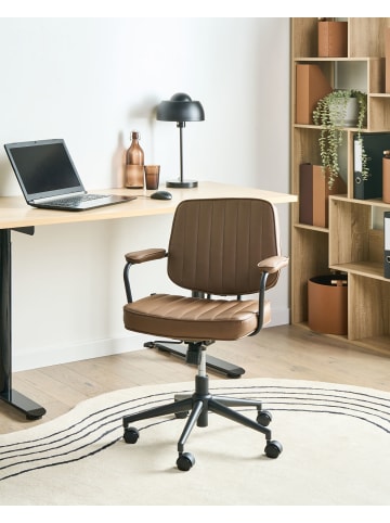 Beliani Bürostuhl BERNE in Braun/Silber/Schwarz - (W) 60 x (H) 80 x (L) 60 cm