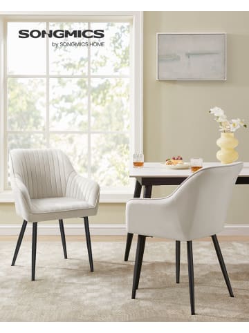 SONGMICS Esszimmerstuhl Tyra in Weiß-Schwarz - (B)62.5 x (H)85 x (T)60 cm
