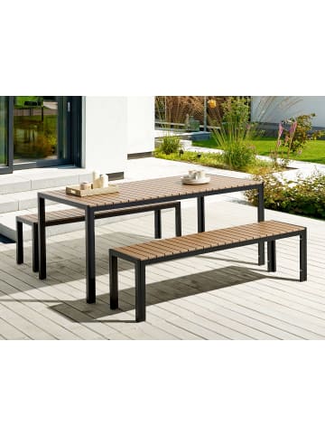 Beliani 3-tlg Gartentisch Set NARDO in Braun/Schwarz