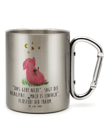 Mr. & Mrs. Panda Tasse Schwein Glück mit Spruch in Silber