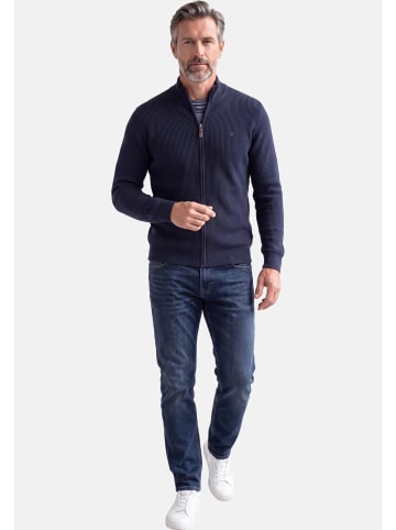 Redmond Strickjacke Basic in Dunkelblau / schwarz