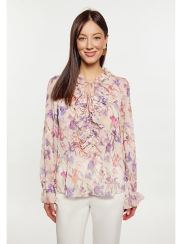 Usha Damen Bluse in Creme Mehrfarbig