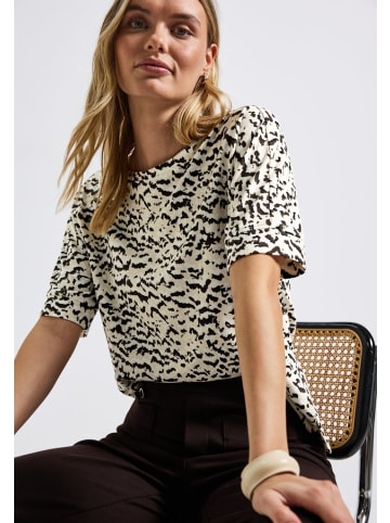 Street One Gemustertes Batwing Shirt in Beige