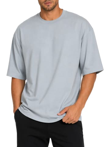 Reichstadt Herren Regular Fit T-Shirt Shoulder Drop in Light Blue