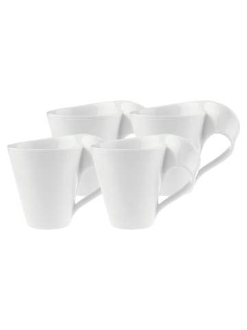 Villeroy & Boch 4er Set Becher mit Henkel NewWave in Weiß 300 ml in weiß