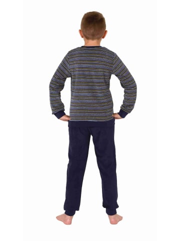 NORMANN langarm Frottee Schlafanzug Pyjama Bündchen Streifen - 77090 in gelb