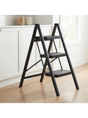 SONGMICS Trittleiter Brody in schwarz - (B)43.4 x (H)85.5 x (T)73.5 cm