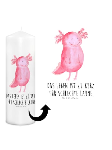 Mr. & Mrs. Panda Wachskerze Axolotl Glücklich mit Spruch in Weiß