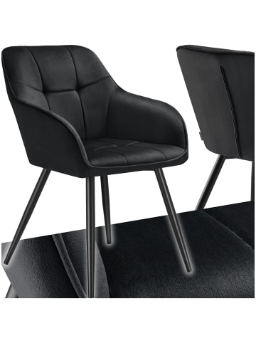 tectake Polstersessel gepolstert, in Samtoptik, gesteppt, 58 x 62 x 82 cm