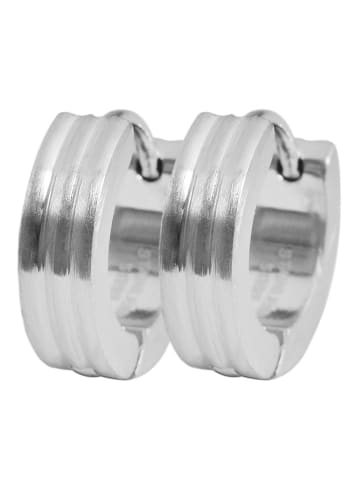 Adeliás Unisex Ohrringe – Klappcreole aus Edelstahl in silber