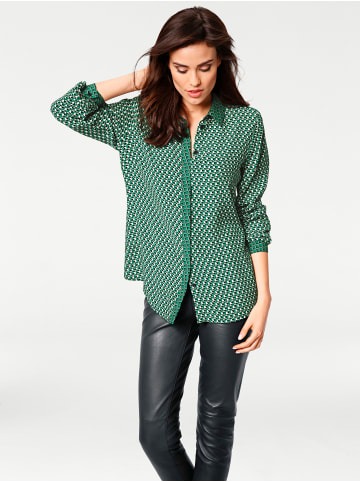 Heine Druckbluse in dunkelgrün-taupe