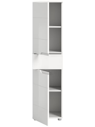 xonox.home Standschrank in weiß/weiß hochglanz - (B) 38 x (H) 151 x (T) 34