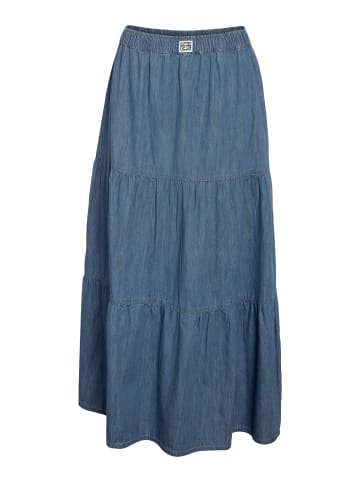 Noisy may Langer Denimrock Stufenlook Elastischer Bund in Hellblau