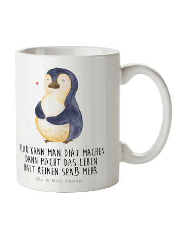 Mr. & Mrs. Panda Tasse Pinguin Diät mit Spruch in Weiß