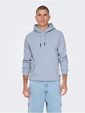 Only&Sons Weicher Kapuzen Pullover Basic Hoodie ONSCERES in Hellblau